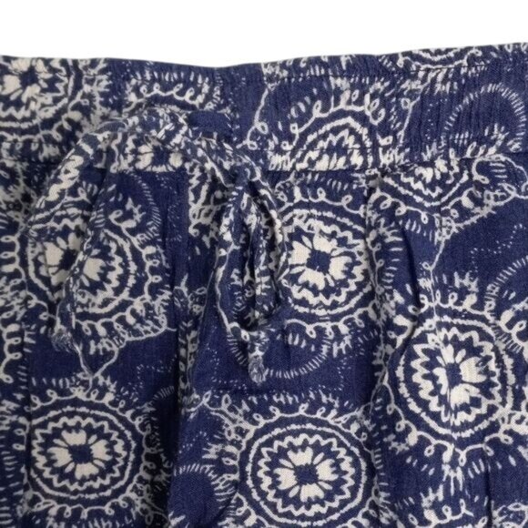 Chip & Pepper Size M Shorts Womens Blue Boho Mandela Print Fringe Elastic Waist - Picture 3 of 6